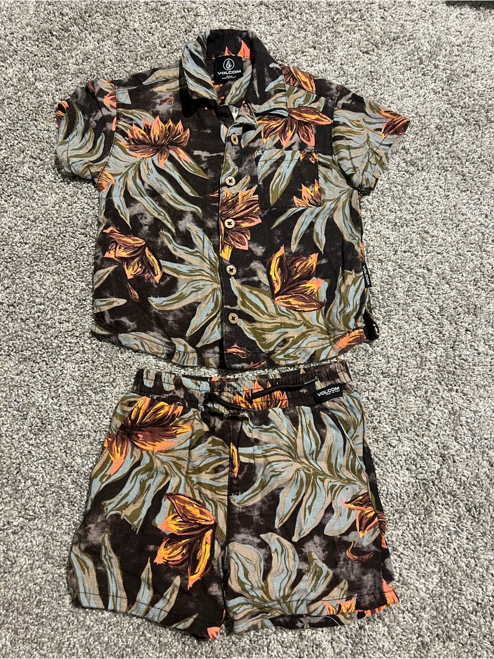 Volcom Multicolor Tropical Print Two-Piece Set